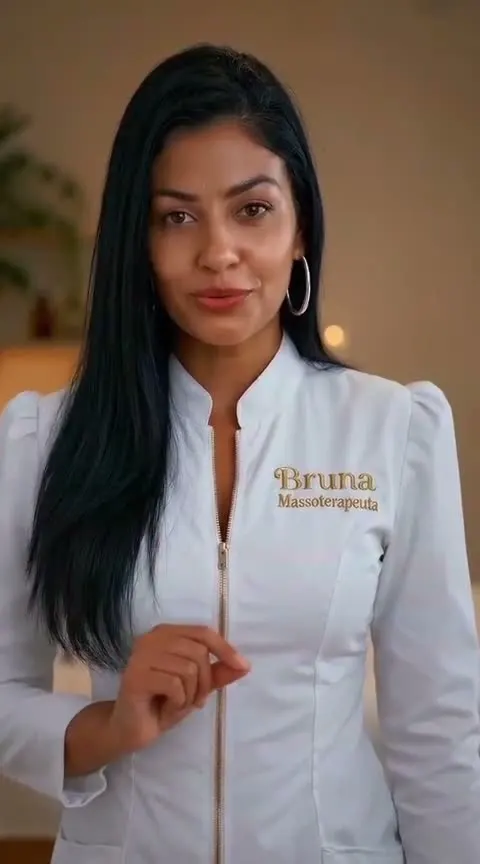 Bruna Rafaela de uniforme falando com a câmera